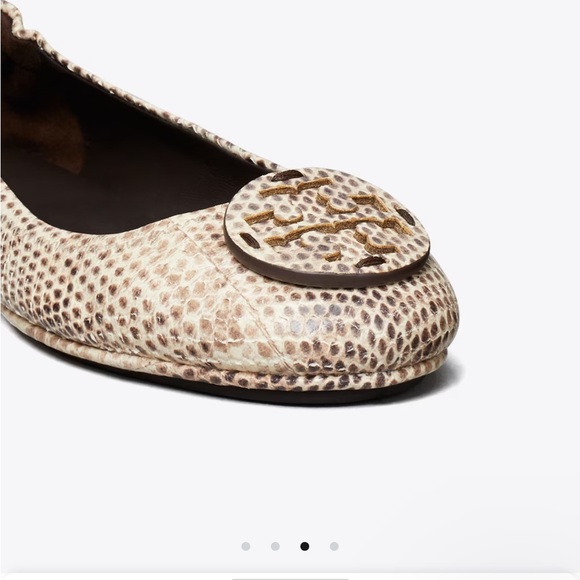 Tory Burch Minnie embossed travel ballerina flats - cream Roccia - 9.5 - Picture 3 of 6